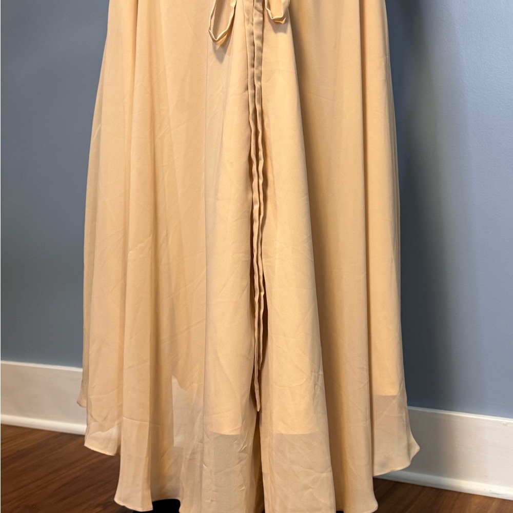 Taupe Sequin High Low Dress with Flutter Cap Sleeves Size 18W - Picture 14 of 14